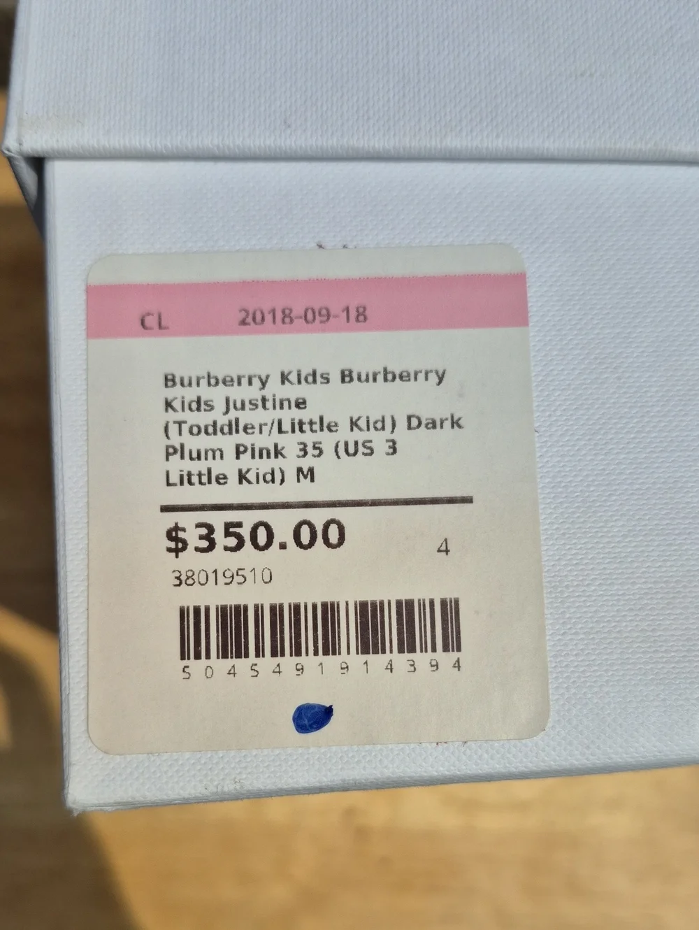 Burberry Justine Size 35 (girls 3) Dark Plum Pink Suede Sandals - New